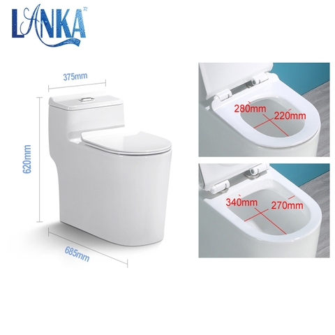 Bồn cầu khối Lanka xả xoắn ốc kết hợp xã đẩy mã AZ01