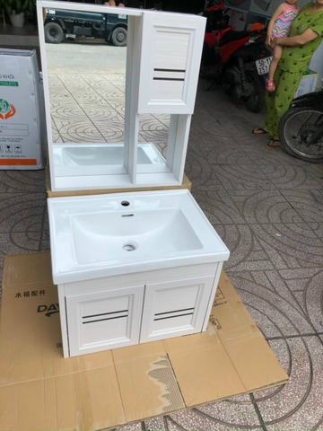 Bộ tủ nhôm chậu lavabo gương soi LANKA