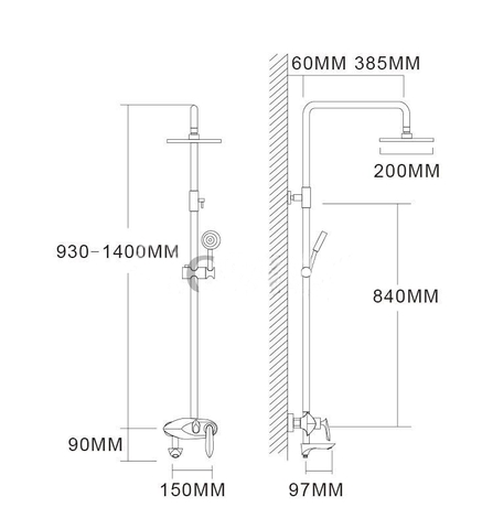 Vòi sen tắm đứng mẫu Lá Đồng Thau Mạ Crome Lanka SC19