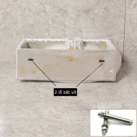 Chậu Lavabo Treo Tường kích thước nhỏ gọn ( có thể gắn góc tường bên phải)