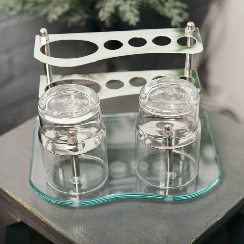 KỆ BÀN CHẢI KÍNH ÚP 2 LY INOX 304 MÃ KB01