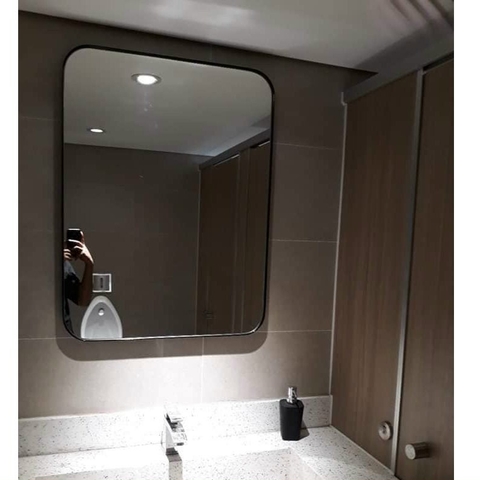 Gương Phòng Tắm Vuông Viền Sắt Sơn Tĩnh Điện Đen Lanka GS09