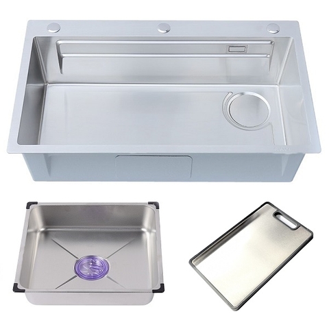 Chậu Rửa Chén 1 Hộc Inox 304 Lanka 78x46cm
