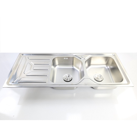 Chậu Rửa Chén Ép 2 hộc kích thước 120x50cm Cánh Trái inox 304