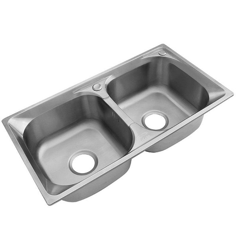 Chậu Rửa Chén Ép 2 hộc 82x48cm inox 304