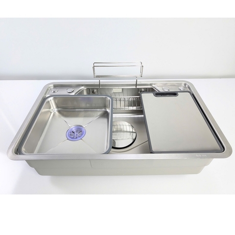 Chậu Rửa Chén Thủ Công 1 Hộc Inox 304 78x48cm - Nguyên khối dày 1.5mm