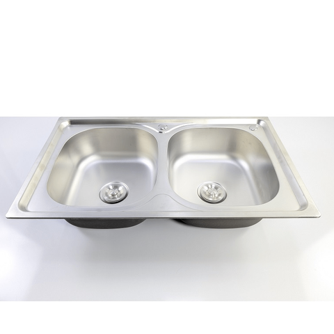 Chậu Rửa Chén Ép 2 hộc 85x50cm inox 304