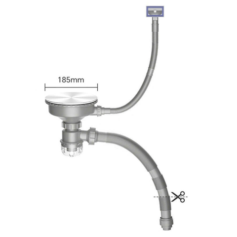 Bộ xả chậu rửa chén 1 hộc phi 185