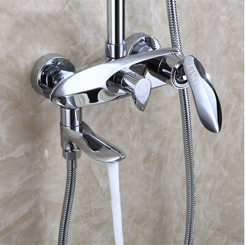 Vòi sen tắm đứng mẫu Lá Đồng Thau Mạ Crome Lanka SC19