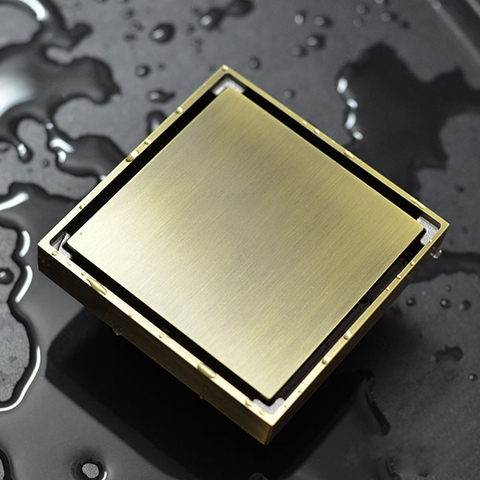 Phểu thoát nước sàn toilet mặt vuông màu vàng TS08