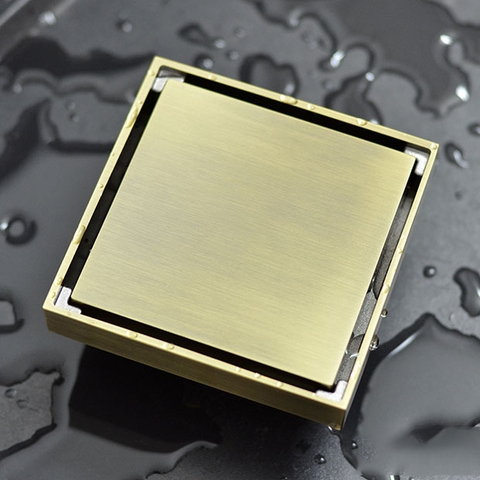 Phểu thoát nước sàn toilet mặt vuông màu vàng TS08