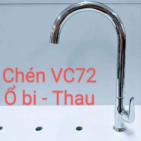 Vòi rửa chén Lạnh ổ bi VC72-Ø24 thau - Bóng