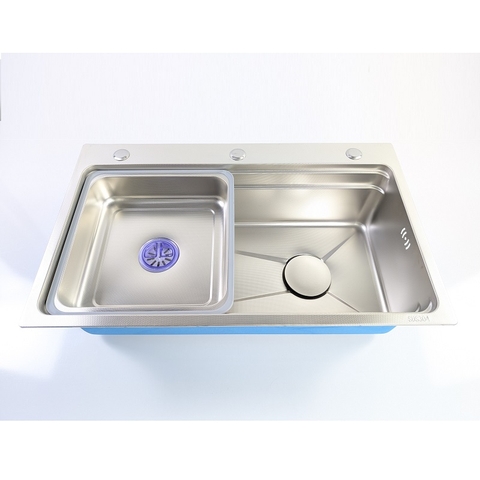 Chậu Rửa Chén Thủ Công 1 Hộc inox 304 kích thước 75x46cm-W Khay 304