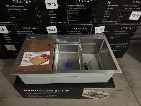 Chậu Rửa Chén 1 Hộc Inox 304 Lanka CRC-7846