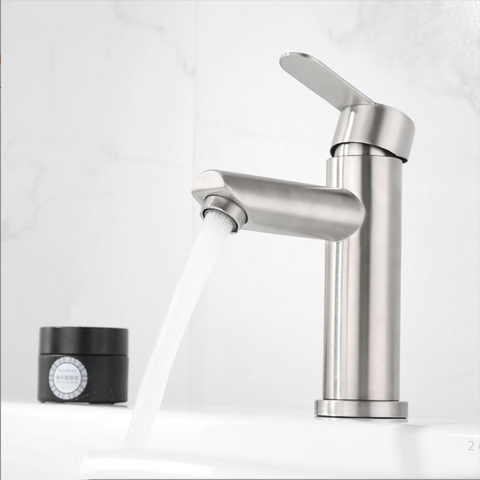 Vòi Lavabo Nóng Lạnh Mẫu Tròn Inox 304 mờ LANKA