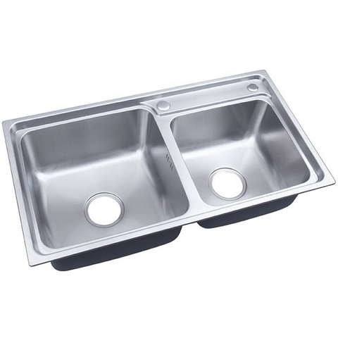 Chậu Rửa Chén Ép 2 hộc 81x43cm inox 304