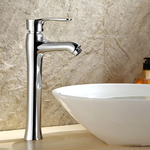 Vòi Lavabo Tròn cao 30cm Đồng Thau Lanka LBL10
