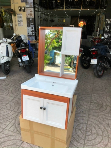 Bộ tủ nhôm chậu lavabo gương soi LANKA