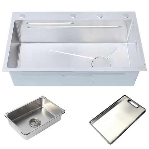 Chậu Rửa Chén Thủ Công 1 Hộc inox 304 kích thước  90x46cm