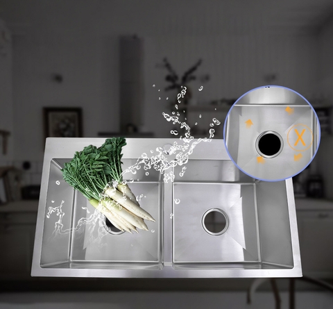 CHẬU RỬA CHÉN 2 HỘC INOX 201 LANKA