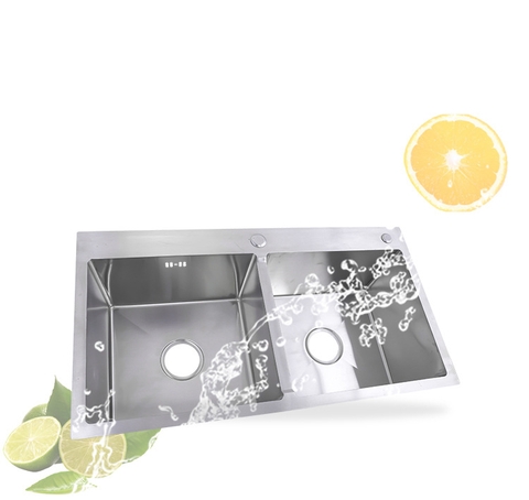 CHẬU RỬA CHÉN 2 HỘC INOX 201 LANKA