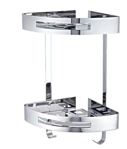 KỆ GÓC ĐÔI ĐỂ VẬT DỤNG NHÀ TẮM INOX 304 MÃ E02