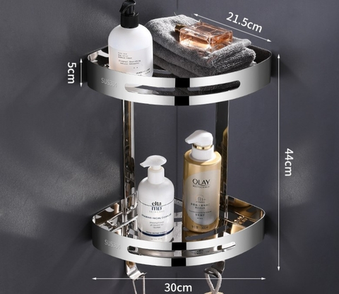 KỆ GÓC ĐÔI ĐỂ VẬT DỤNG NHÀ TẮM INOX 304 MÃ E02