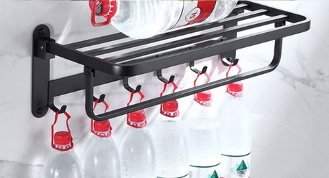 Kệ treo khăn nhà tắm inox 304 sơn tỉnh điện màu đen loại dày B05