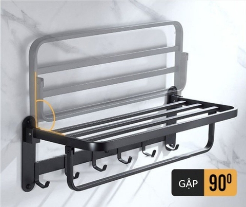 Kệ treo khăn nhà tắm inox 304 sơn tỉnh điện màu đen loại dày B05