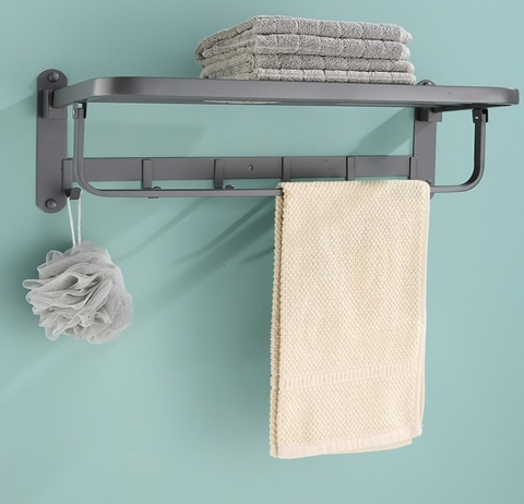 Kệ treo khăn nhà tắm inox 304 sơn tỉnh điện màu xám loại dày B07