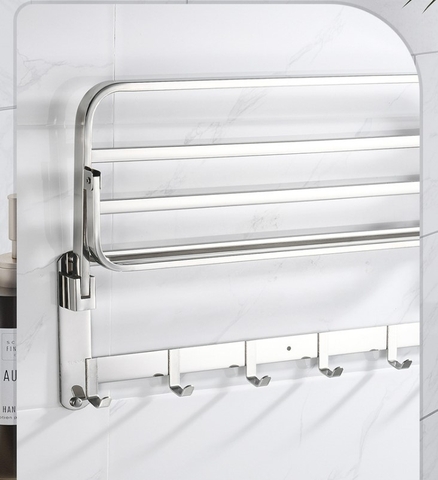 KỆ TREO KHĂN PHÒNG TẮM INOX 304 MÃ B02