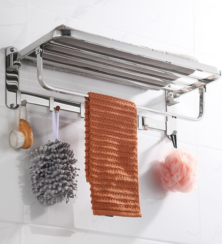 KỆ TREO KHĂN PHÒNG TẮM INOX 304 MÃ B02