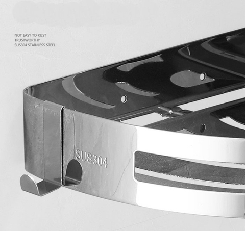 KÊ GÓC 1 TẦNG ĐỂ VẬT DỤNG NHÀ TẮM INOX 304 MÃ E01