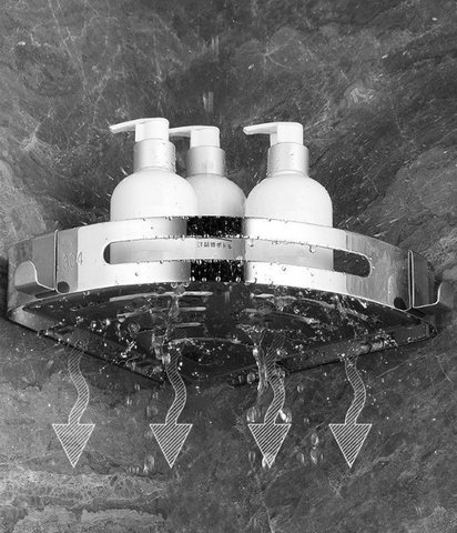 KÊ GÓC 1 TẦNG ĐỂ VẬT DỤNG NHÀ TẮM INOX 304 MÃ E01