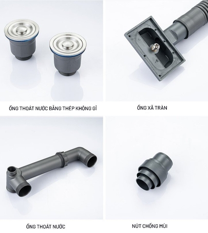 Bộ xã chậu rửa chén 2 hộc ( Ống cứng lớn)