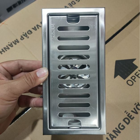 Phểu thoát sàn dài 10x30cm inox 304