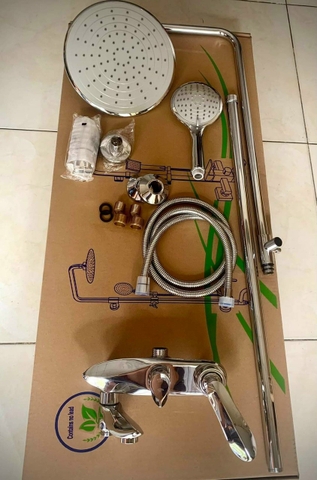 Vòi sen tắm đứng mẫu Lá Đồng Thau Mạ Crome Lanka SC19