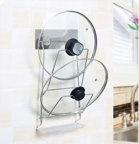 Giá gài vung inox 304 cao cấp dán tường 89001