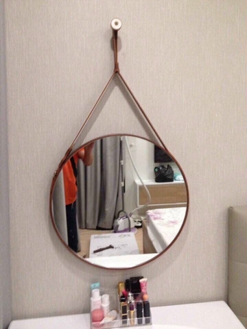 Gương Tròn Dây Da Đen Nhà Tắm LANKA GS09