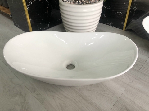 LAVABO SỨ ĐẶT BÀN MẪU THUYỀN MÀU TRẮNG AZ14