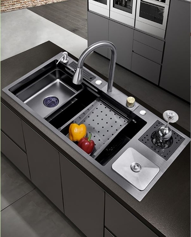 Chậu Rửa Chén 1 Hộc Lớn Inox 304 Phủ Nano 8846DT LANKA