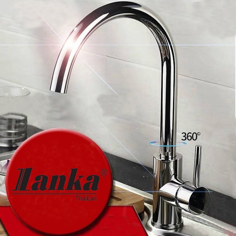Vòi Rửa Chén Nóng Lạnh Đồng Thau Mạ Crome 5 Lớp Lanka VRCNL06