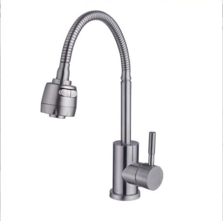 Vòi Rửa Chén Nóng Lạnh Inox 304 Mờ Bẻ, Xoay 360 Độ