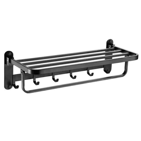 Kệ treo khăn nhà tắm inox 304 sơn tỉnh điện màu đen loại dày B05