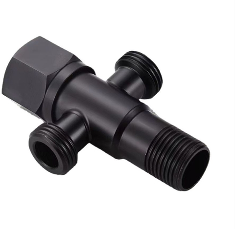 VAN T CHIA NƯỚC INOX 304 SƠN TỈNH ĐIỆN MÀU ĐEN