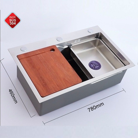 Chậu Rửa Chén 1 Hộc Inox 304 Lanka CRC-7846