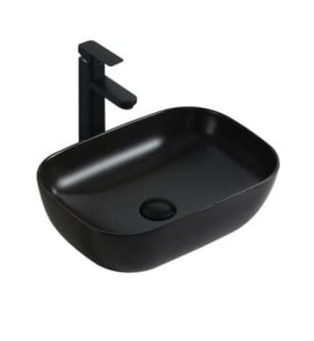 LAVABO SỨ ĐẶT BÀN MẠ ĐEN ORABI OVAL LB12
