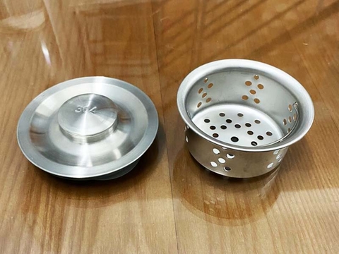 Nắp chắn nước, giỏ rổ rọ lọc rác cho chậu rửa bát inox 304 phi 140