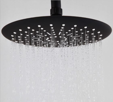 Vòi sen tắm đứng mẫu tròn màu đen sơn tỉnh điện LANKA mã SC15