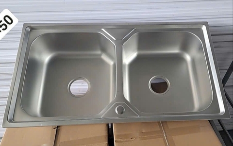 Chậu Rửa Chén Ép 2 hộc 90x50cm inox 201